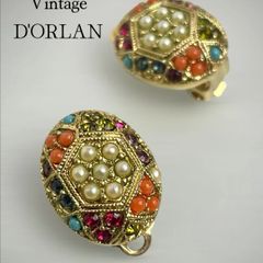 美品 D'ORLAN ドーラン ロングネックレス マルチカラー ヴィンテージ