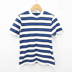 ループウィラー LOOPWHEELER Tシャツ 半袖 丸首 綿 ボーダー 白 青 黒 ホワイト ブルー ブラック Mのサムネイル
