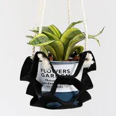 アストロ プラントハンガー ブラック プランターハンガー 植物ハンガーネット 植木鉢 吊り下げ ハンキングバスケット 520-37のサムネイル