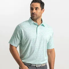フットジョイ メンズ トップス ポロシャツ FootJoy Mens Hidden Palm Lisle Golf Polo Sea GlassWhite ホワイトのサムネイル
