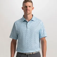 フットジョイ メンズ トップス ポロシャツ FootJoy Mens Meadow Lisle Golf Polo Blue ReefSea GlassDeep Reef ブルーのサムネイル