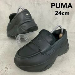 未着用】PUMA プーマ 厚底 スニーカー ローファー ブラック24cm - メルカリ