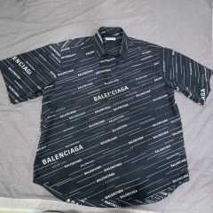ef23 BALENCIAGA 長袖シャツ 総柄 黒×赤 メンズ4L相当 - メルカリ
