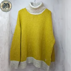 ​【美品】JaVa ジャバ タートルネックニット イエロー×グレー ゆったり Mサイズのサムネイル