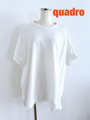 quadro　クオドロ　Tシャツ　日本製　F（フリー）　オフホワイト　綿100％　半袖　カジュアル　シンプル　送料込み　6468072のサムネイル
