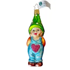 INGE-GLAS Vintage ドイツ製 ハートの洋服の小人 ノーム ガラスオーナメント クリスマスオーナメント　ヴィンテージのサムネイル