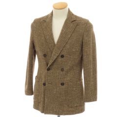 中古】カルーゾ CARUSO シルクリネンナイロン チェック 3B テーラード