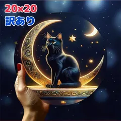 【数量限定】黒猫と三日月の幻想アート＊星空インテリア＊置くだけで華やぐムーンパネル＊癒しの黒猫雑貨＊ギフトにも🎁のサムネイル