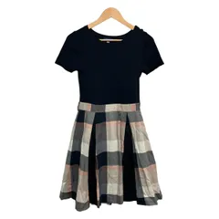 ブルーレーベルクレストブリッジ ワンピース サイズ36 S レディース美品  - ダークネイビー×グレーベージュ×マルチ