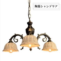 フランスアンティーク 木製シャンデリア 3灯 シャビー 店舗什器