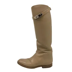 HERMES(エルメス) ロングブーツ 35 1/2 レディース ジャンピング ベージュ ケリーバックル/シルバー金具/アウトソール張替済 レザーのサムネイル
