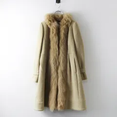 美品 トゥービーシック TO BE CHIC エアリーダブルビーバーウールコート 42■ベージュ アウター フォックスファー【2400015034225】のサムネイル