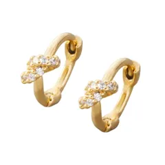 【ゴールド × ピアス】[Cream dot. クリームドット公式] ピアス レディース   ニッケルフリー フープ ワンタッチ キャッチレス ビジュー ノット ミニ 極小 7mm 耳たぶ ピッタリ フィット  のサムネイル