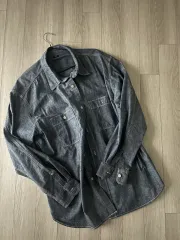UNIQLO ユニクロ シャンブレー オーバーサイズシャツ 67ブルー XLサイズ