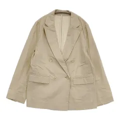 SLOBE IENA リネンコットンダブルブレストジャケット 定価19800円 テーラードジャケット 24SS ベージュ レディース スローブイエナ【中古】6-0612M♪のサムネイル