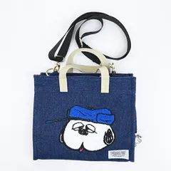 スヌーピー オラフ 2WAYトートバッグ(M) さがら刺繍 デニムブルー SNOOPY