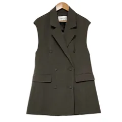 美品 FRAY I.D フレイアイディー ダブルブレストバックカットジレ ベスト サイズ0 モカ ブラウン レディース 古着 中古 USEDのサムネイル