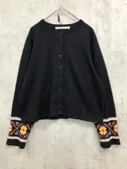 Malle chambre de charme マル シャンブルドゥシャーム コットンウール 花ジャガード カーディガン sizeF/黒 ■◇◎レディースのサムネイル