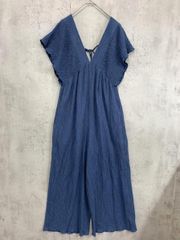 LOWRYS FARM 롤리즈 팜 셔링 살로펫트 오버올 sizeM/네이비 ■◆ 레이디스