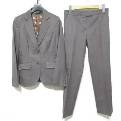 美品 Paul Smith ポールスミス ブラックレーベル ストライプ テーラードジャケット スラックスパンツ スーツ サイズ38 グレー レッド レディース 古着 中古 USEDのサムネイル