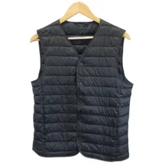 ユニクロ UNIQLO インナーダウンベスト M 黒 無地 Vネック  /RY ■GY99のサムネイル