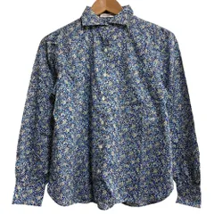 美品 OLD ENGLAND オールドイングランド フラワープリント ホリゾンタルカラー シャツ 59506091 サイズ36 ブルー レディース 古着 中古 USEDのサムネイル