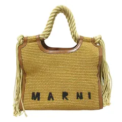 美品 MARNI マルニ MARCEL フリンジ かごバッグ ハンドバッグ BMMP0024U0 ナチュラル レディース 古着 中古 USEDのサムネイル