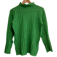 美品 AMERI VINTAGE アメリヴィンテージ PLAID SHEER TURTLE KNIT ニット カットソー 01120140361 サイズF グリーン レディース 古着 中古 USEDのサムネイル