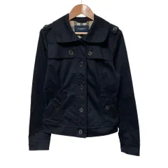 良品 BURBERRY LONDON バーバリーロンドン ショートトレンチコート ジャケット サイズ40 ブラック レディース 古着 中古 USEDのサムネイル