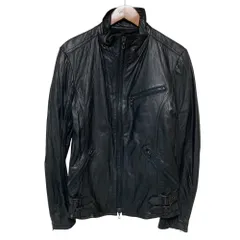 良品 Shellac シェラック ウォッシャブルレザー ライダースジャケット 29007 サイズ46 ブラック メンズ 古着 中古 USEDのサムネイル
