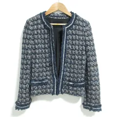 良品 FOXEY BOUTIQUE フォクシーブティック Marshmallow Tweed マシュマロツイード ノーカラージャケット 35086 38 マルチカラー レディース 古着 中古 USEDのサムネイル