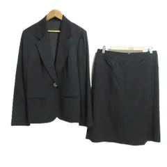 美品 BURBERRY LONDON バーバリーロンドン テーラードジャケット スカート スーツ セットアップ 大きいサイズ42 ブラック レディース 古着 中古 USEDのサムネイル