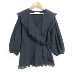 良品 THE SHINZONE ザシンゾーン CACHE COUER BLOUSE ブラウス 25SMSBL02 サイズF ブラック レディース 古着 中古 USEDのサムネイル