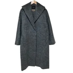 美品 24AW anuans アニュアンス アルパカウールショールカラーコート サイズF グレー レディース 古着 中古 USEDのサムネイル
