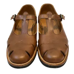 良品 MARGARET HOWELL マーガレットハウエル T-BAR SHOE レザー シューズ 38 24cm相当 ブラウン レディース 古着 中古 USEDのサムネイル