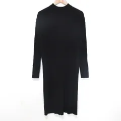 美品 Rito リト リブニット ひざ下丈 長袖 ハイネック ストレッチ ワンピース 0770RTW215K サイズ38 ブラック レディース 古着 中古 USEDのサムネイル