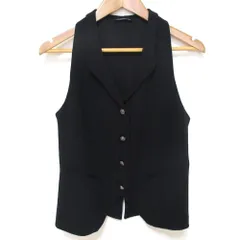 良品 EMPORIO ARMANI エンポリオアルマーニ メタルボタン センターベント ベスト ジレ サイズ42 ブラック レディース 古着 中古 USEDのサムネイル