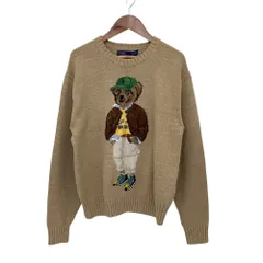 美品 Polo by Ralph Lauren ポロバイラルフローレン ベア コットン クルーネック セーター XS ブラウン レディース 古着 中古 USEDのサムネイル