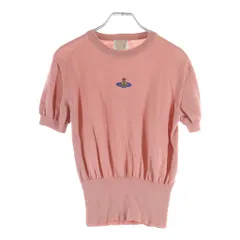 Vivienne Westwood (ヴィヴィアンウエストウッド) GOLD LABEL フロントオーブ刺繍 ニット 半袖Tシャツ カットソー ピンク レディースのサムネイル