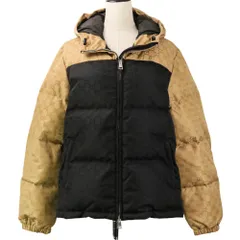 美品 GUCCI グッチ GG ナイロンキャンバス ダウンジャケット ブルゾン 794823 サイズ44 ベージュ ブラック  メンズ 古着 中古 USEDのサムネイル