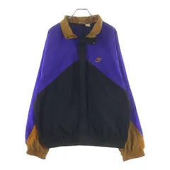 NIKE (ナイキ) 90S VINTAGE ヴィンテージ 銀タグ ロゴ刺繍 ナイロン トラックジャケット ブルー/ブラック