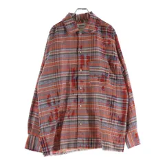 doublet (ダブレット) 22SS BLEACHED GAUZE SHIRT 22SS25SH105 ブリーチド ガーゼ 長袖チェックシャツ レッドのサムネイル