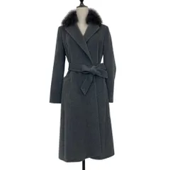 新品同様 ANAYI アナイ アンゴラウール ベルテッド ロングコート 38 グレー レディース 古着 中古 USEDのサムネイル