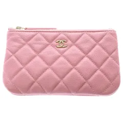 CHANEL (シャネル) マトラッセ クラシック ミニポーチ キャビアスキン ピンクのサムネイル