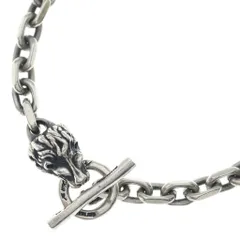 Bill Wall Leather/BWL (ビルウォールレザー) Square Chain with Small Dog Head Necklace スクエア チェーン スモール ライオンヘッド ネックレス シルバーのサムネイル