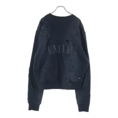 AMIRI (アミリ) デストロイ加工 クルーネック スウェットトレーナー ブラック SRAMJYCW1002SMRB000のサムネイル