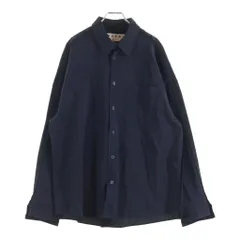 MARNI (マルニ) トロピカルウール ドッキング ロングスリーブ長袖シャツ CUMU0278UDTW839 ネイビー/ブラックのサムネイル