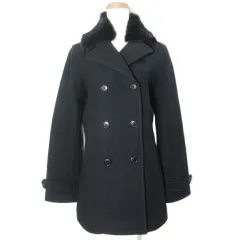 プロポーション ボディドレッシング PROPORTION BODY DRESSING 美品 ピーコート Pコート ラビットファー ウール 2 M相当 黒 ブラック /Xのサムネイル