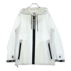 BURBERRY (バーバリー) ロゴテープ ナイロン ジップアップパーカー ブルゾン #38 ホワイト 8027532のサムネイル