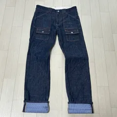 BEAUTY&YOUTH ブッシュパンツ フラップポケット 裾裏ストライプ 30インチ デニムパンツ メンズ【古着】M6083IKE【匿名配送】のサムネイル